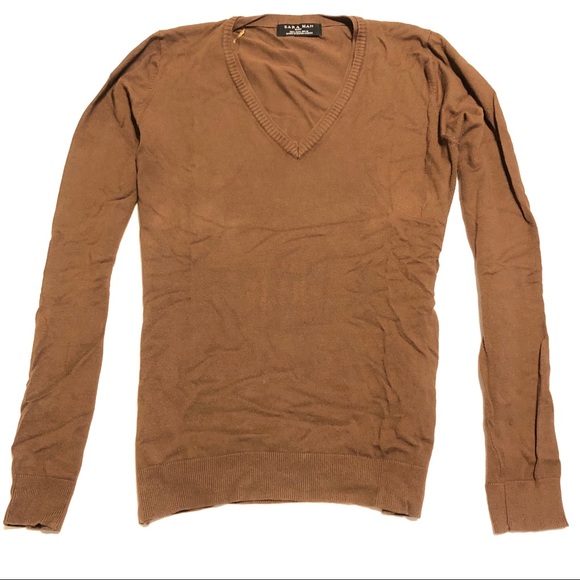 Zara Other - Zara Men’s Brown V-Neck Sweater Size Medium